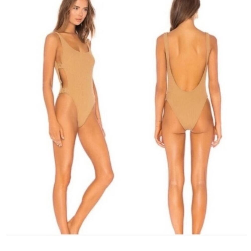 NWT L*Space mayra one piece swimsuit cut out tan sz 4